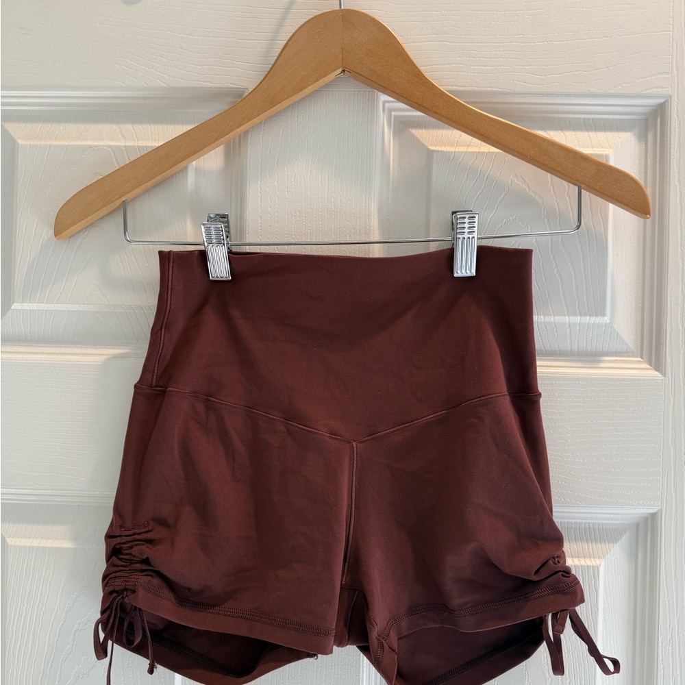 Women's High-Waisted Brown Bike Shorts